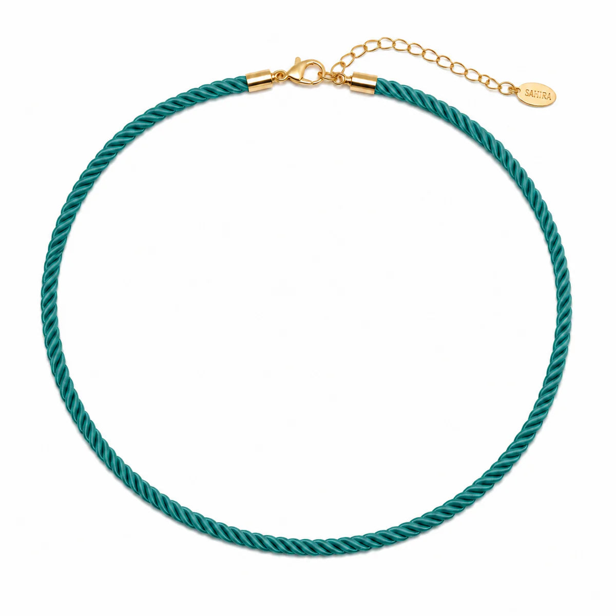 Teal Rope Cord Necklace