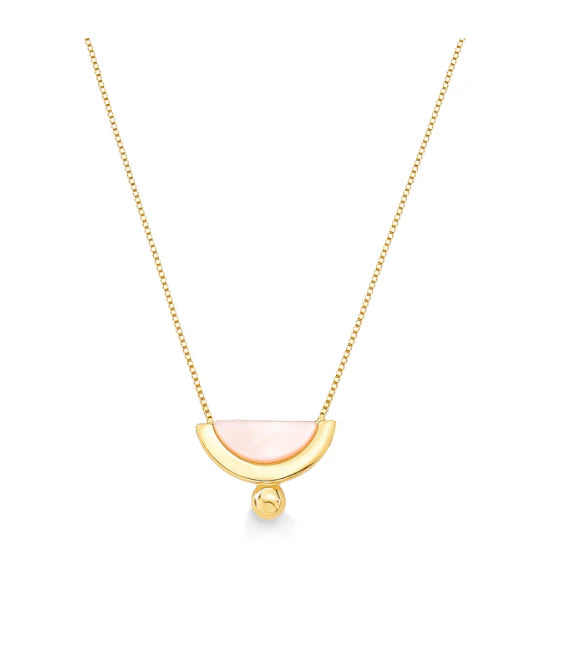 Pink Crescent Necklace