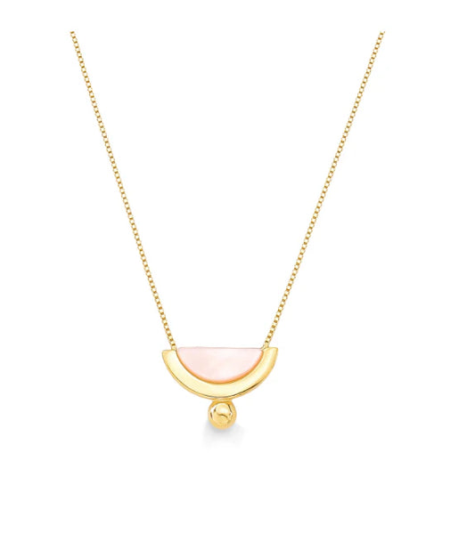 Pink Crescent Necklace