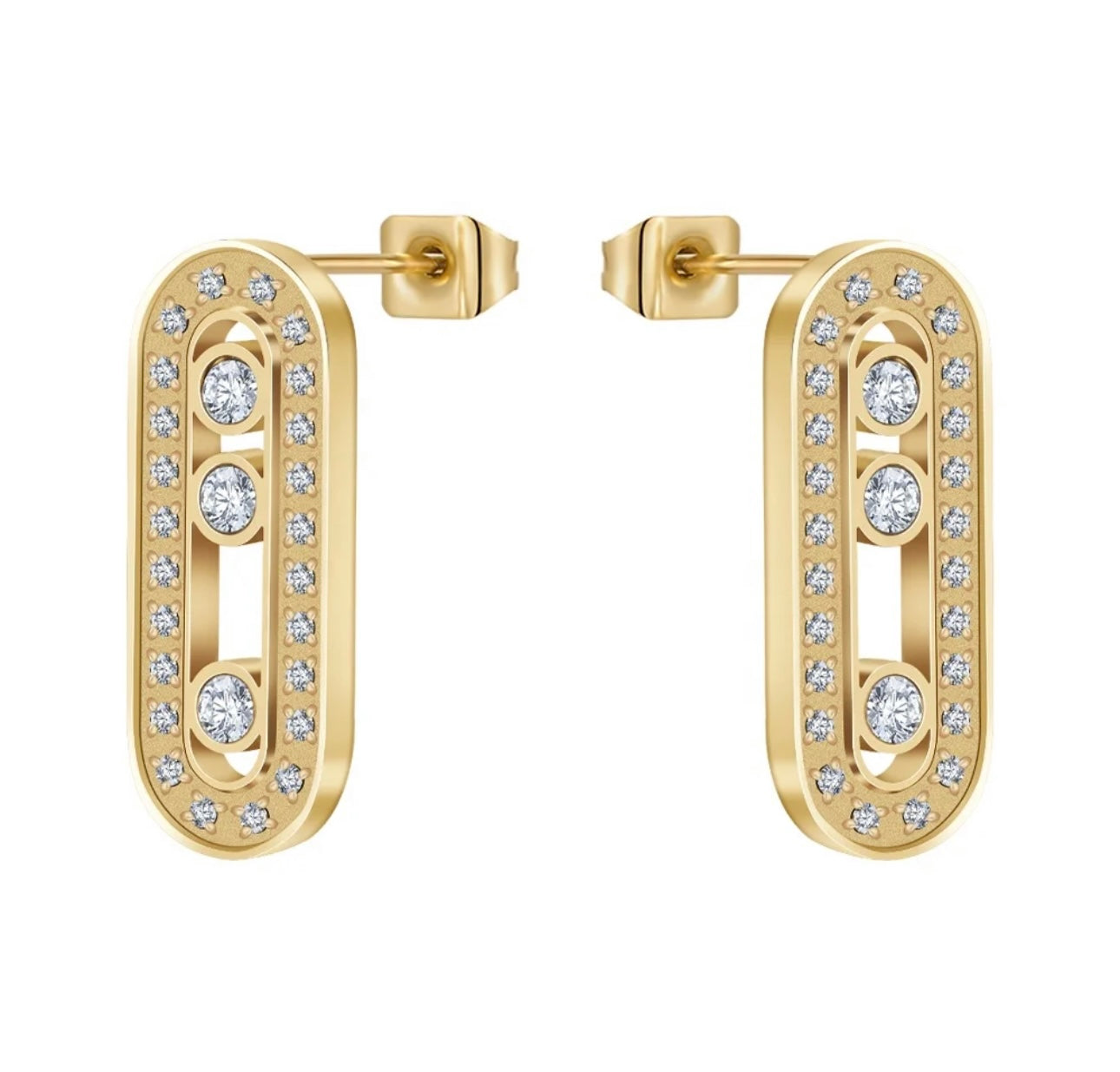 Hollow zircon earrings