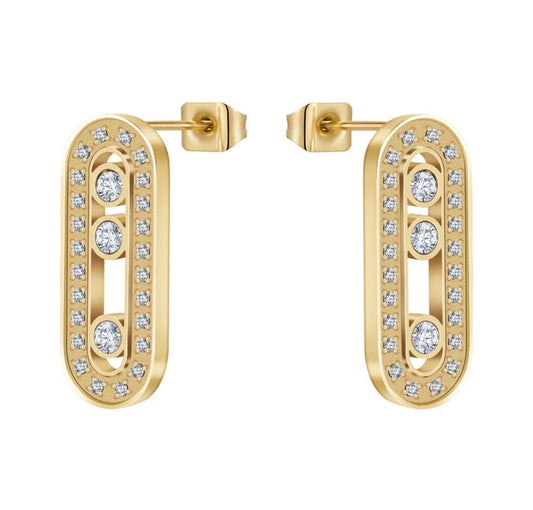 Hollow zircon earrings