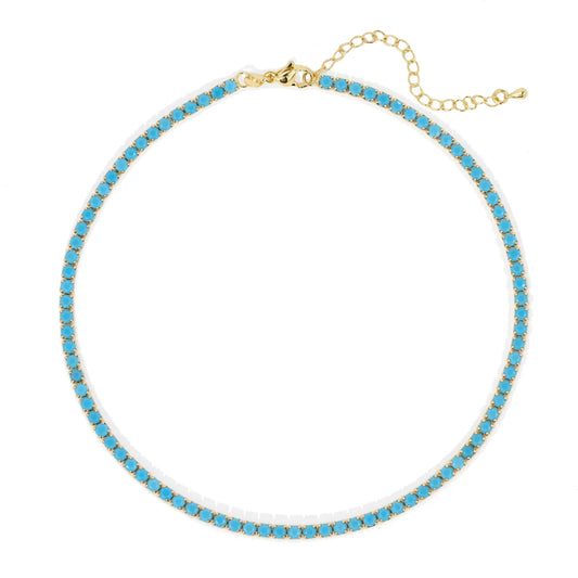 Clau Tennis chocker- Turquoise