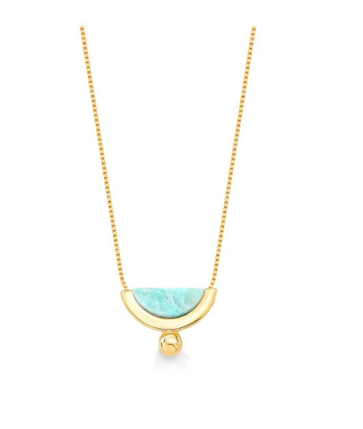 Aqua Crescent Necklace