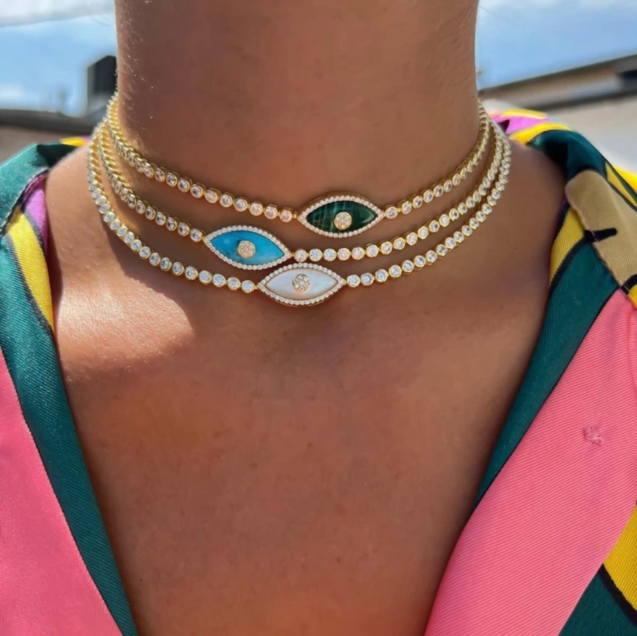 Evil Eye Tennis Choker