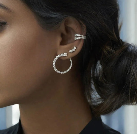 Clear Stone Hoop Earrings