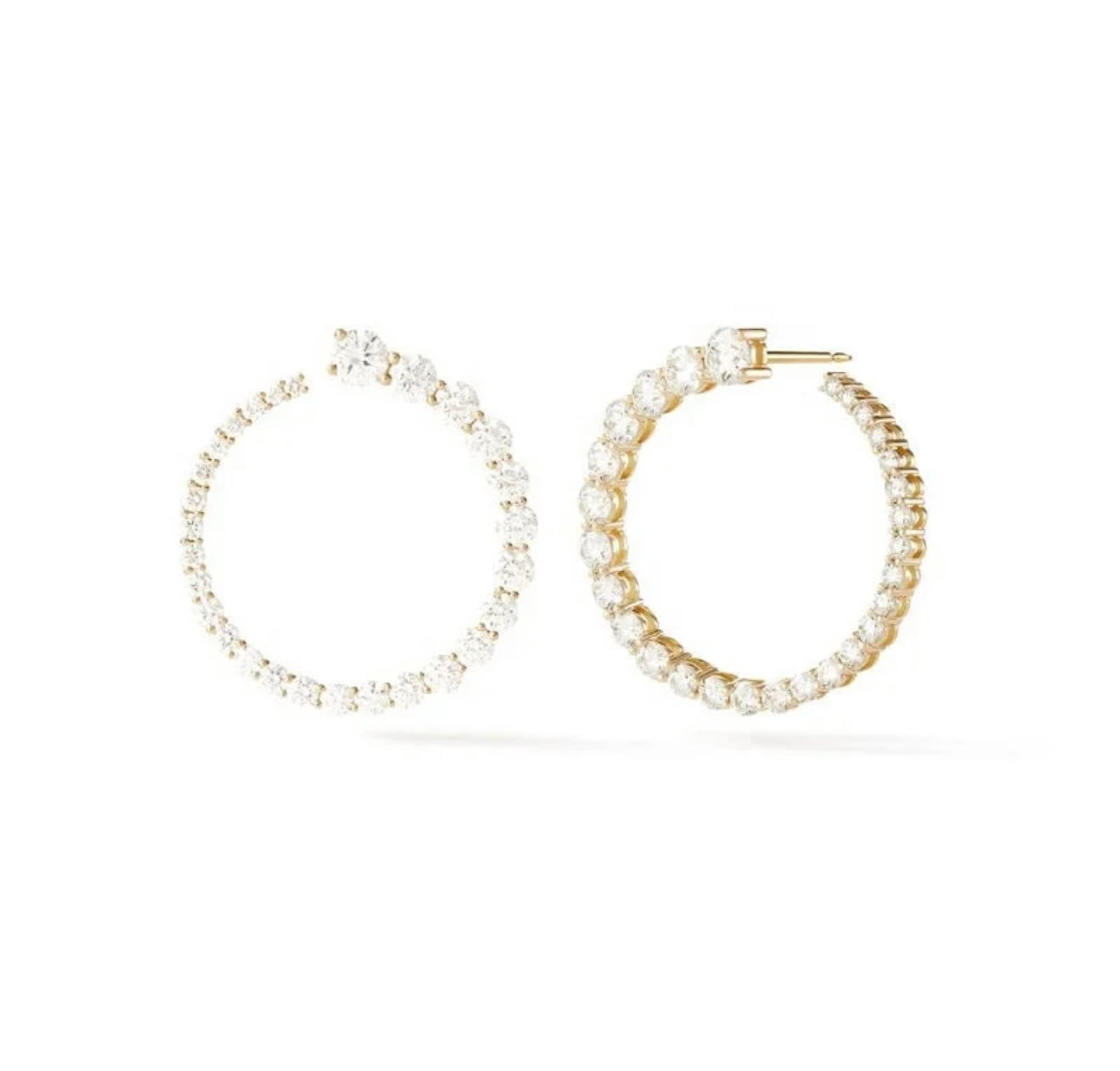 Clear Stone Hoop Earrings