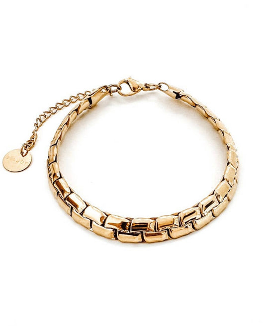 Barli Snake Bone Gold Chain Bracelet