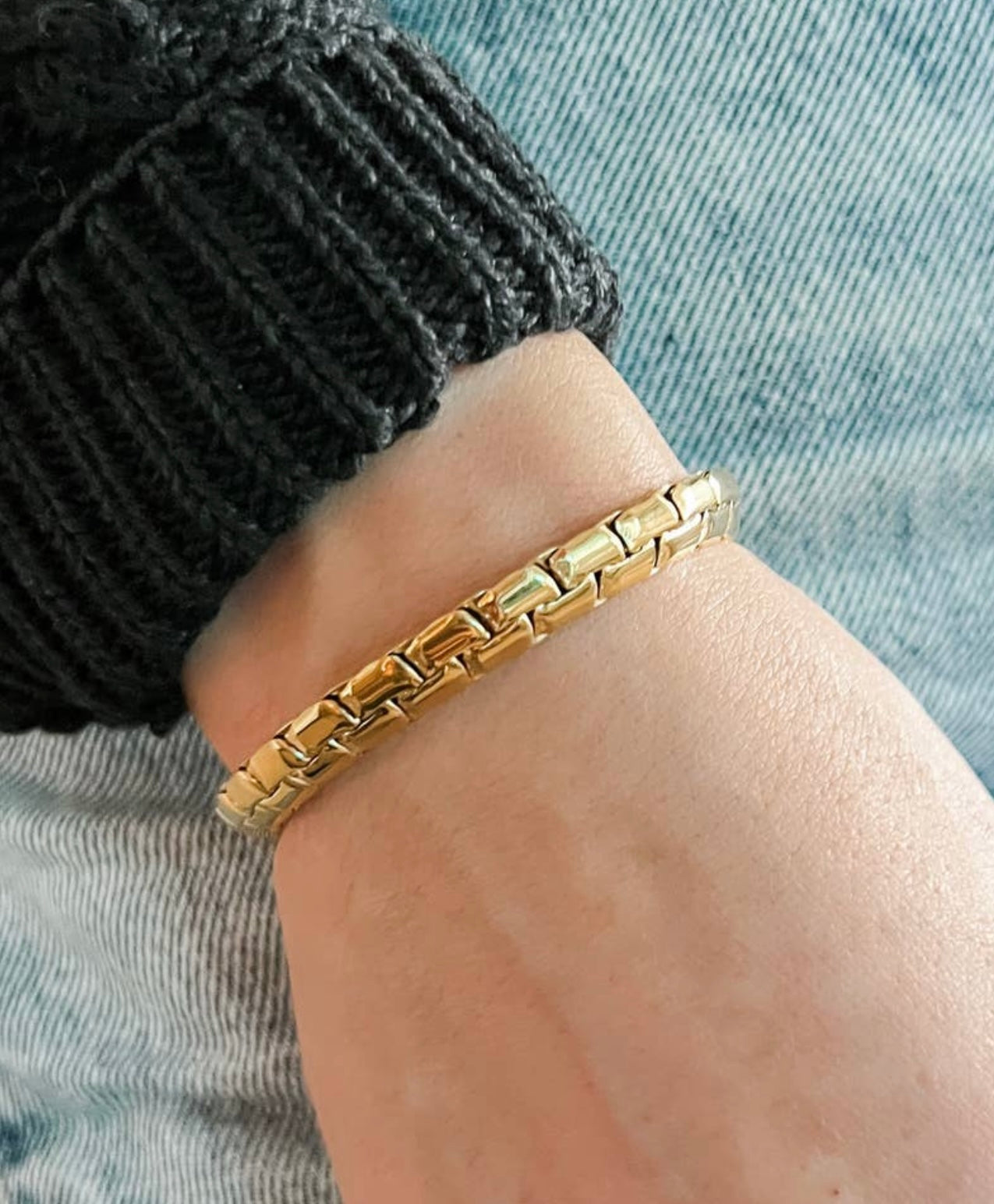 Barli Snake Bone Gold Chain Bracelet